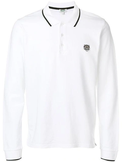 Shop Kenzo Polohemd Mit Tiger-stickerei In White