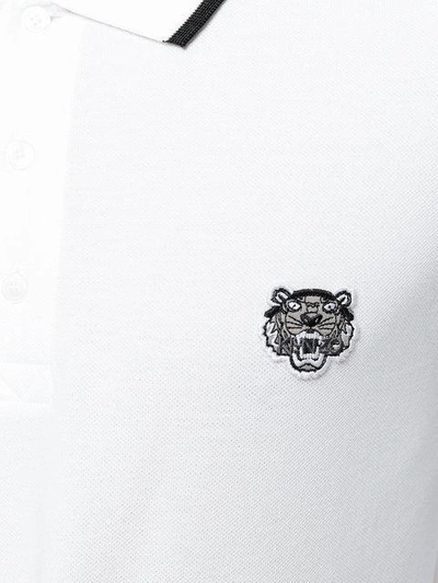 Shop Kenzo Polohemd Mit Tiger-stickerei In White