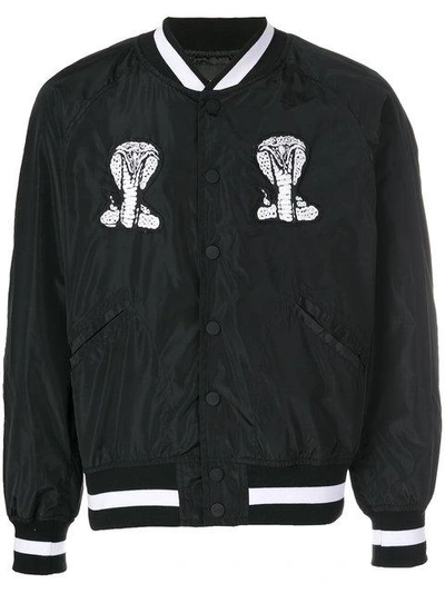 Shop Ktz Bestickte Bomberjacke In Black