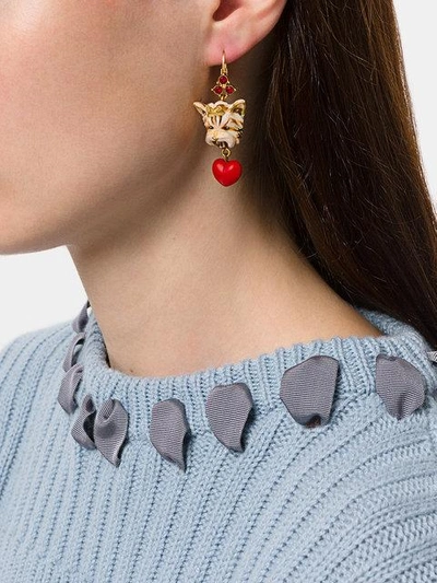 Shop Dolce & Gabbana Dog Charm Earrings