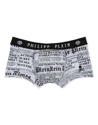 Shop Philipp Plein Boxer Short "sad" In Grey