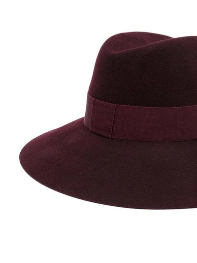 Shop Maison Michel Kate Fedora In Red Black