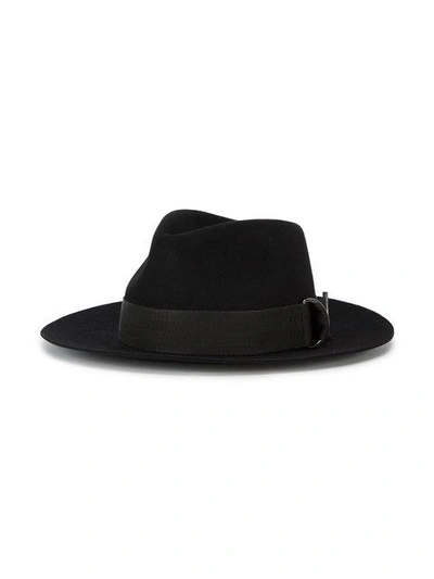 Shop Maison Michel Black Rico Fedora Hat