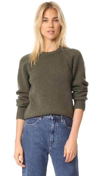 Apc Stirling Round-neck Wool Jumper In Kaki