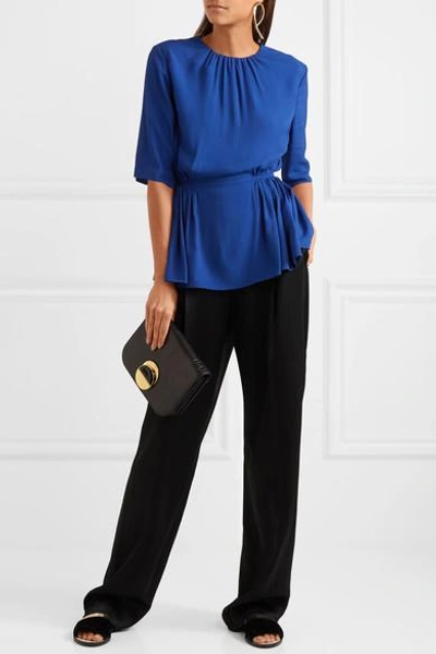 Shop Emilia Wickstead Gerty Twill Peplum Top