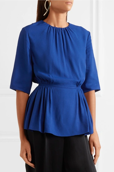 Shop Emilia Wickstead Gerty Twill Peplum Top