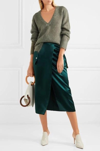 Shop Dion Lee Oversized Mohair-blend Sweater In Army Green