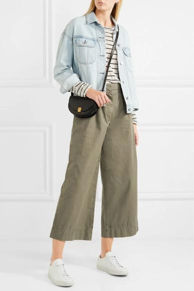 Shop Jcrew Kent Cotton Wide-leg Pants In Army Green