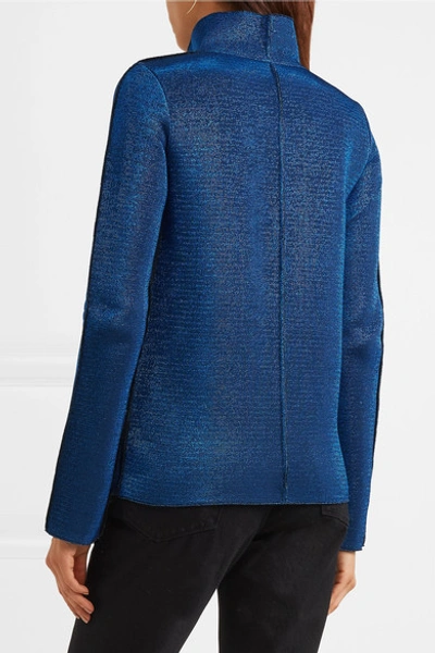 Shop Golden Goose Diana Metallic Knitted Top In Blue