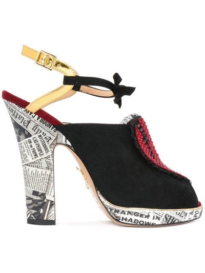 Shop Charlotte Olympia Heart Patch Heeled Sandals