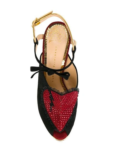 Shop Charlotte Olympia Heart Patch Heeled Sandals