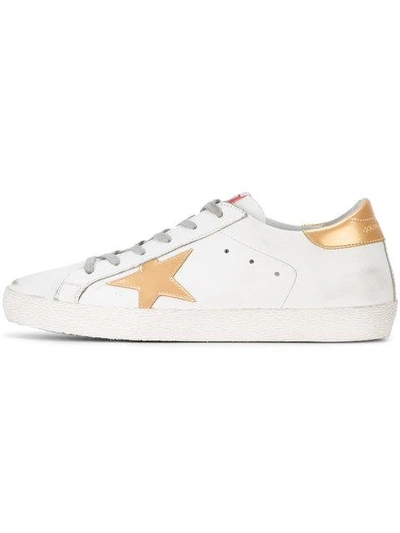 Shop Golden Goose Deluxe Brand White Gold Superstar Sneakers