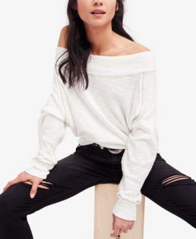 Shop Free People Palisades Off-the-shoulder Sweater In Ivory