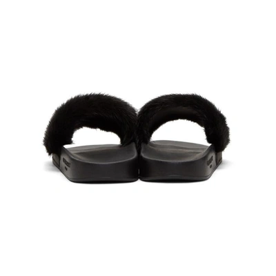 Shop Givenchy Black Mink Fur Slides In *001 Black