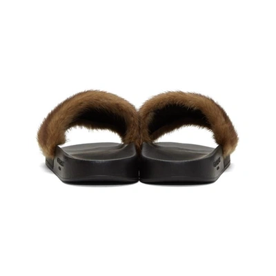 Shop Givenchy Brown Mink Fur Slides In 101 Natural