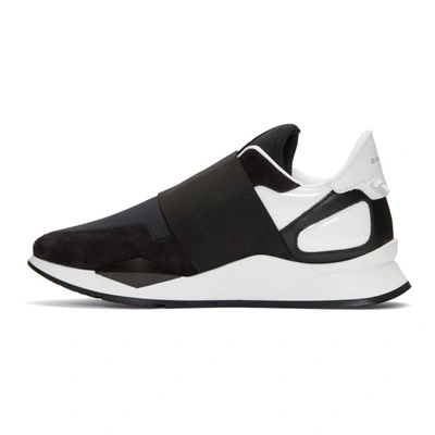 Shop Givenchy Red And Black Elastic Strap Slip-on Sneakers In 606 Black/white