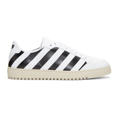 Shop Off-white White Diagonal Sneakers In 0110 White Black