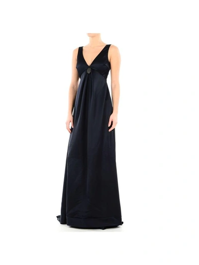 Shop Brunello Cucinelli Long Dress In Blu