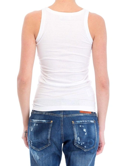 Shop Dsquared2 Dsquared Patch Embroidered Tank Top In White