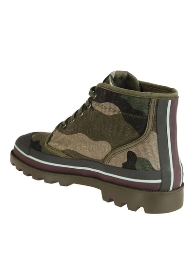 Shop Valentino Camouflage Ankle Boots In Verde
