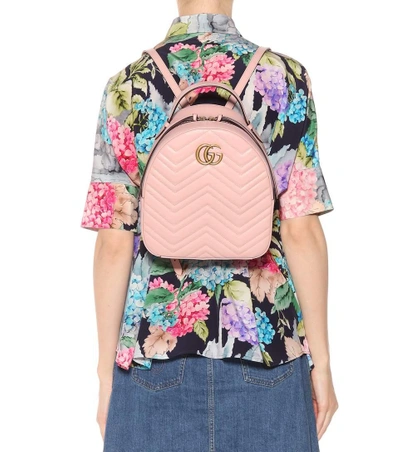 Shop Gucci Gg Marmont Matelassé Leather Backpack In Pink