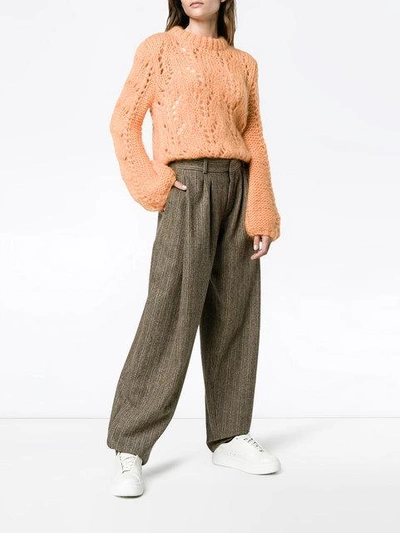Shop Chloé Voluminous Trousers With Front Pleats - Brown