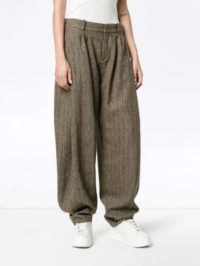 Shop Chloé Voluminous Trousers With Front Pleats - Brown