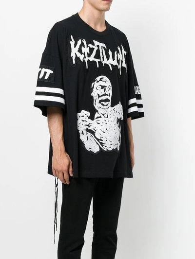 Shop Ktz Zombie Embroidery T-shirt In Black
