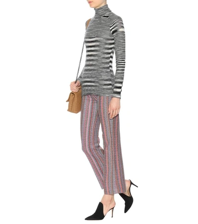Shop Missoni Metallic Cropped Trousers In Check Lamé