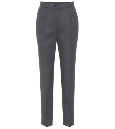 Dolce & Gabbana Fubea Wool Trousers In Melaege Grey