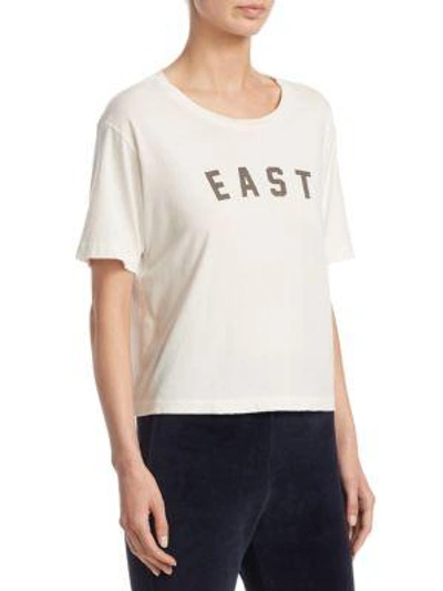 Shop Amo Short-sleeve East Cotton Tee In Vintage White