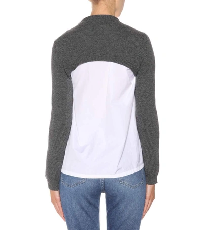 Shop Valentino Cropped Cashmere Sweater In Grey