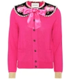 Gucci Embellished Cashmere And Silk-blend Sweater In Fuchsia