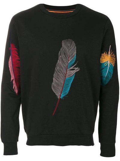 Paul Smith Feather Embroidered Sweatshirt In Black