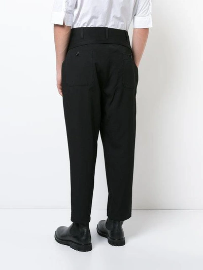 Shop Yohji Yamamoto Tailored Trousers  In Black