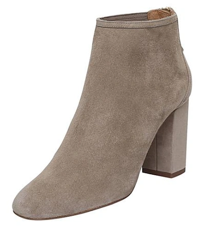 Shop Aquazzura Downtown 85 Suede Heeled Ankle Boots In Grey
