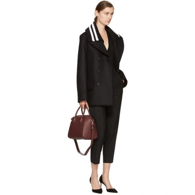 Shop Givenchy Black Wool Double-breasted Peacoat