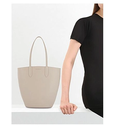 Shop Alexander Mcqueen Small Leather Tote In Nude