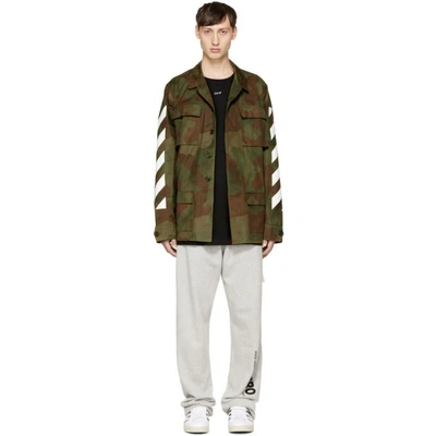 Shop Off-white Green Camouflage Diagonal Field Jacket In 9901 Camo All Over W