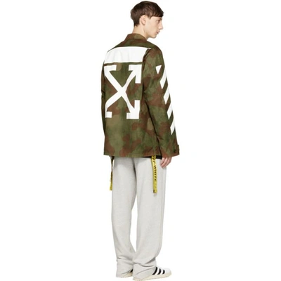 Shop Off-white Green Camouflage Diagonal Field Jacket In 9901 Camo All Over W