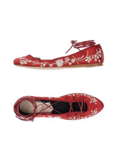 Shop Etro Ballet Flats In Red
