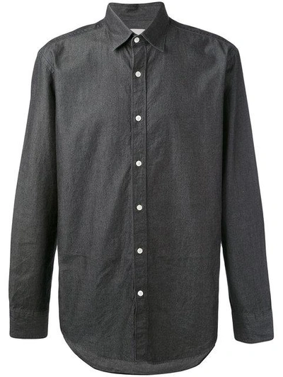 Shop Hardy Amies Denim Twill Shirt - Grey