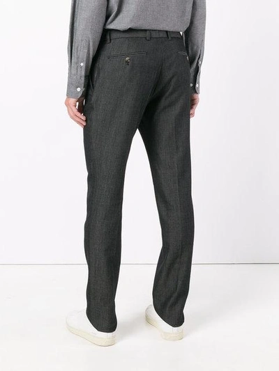 Shop Hardy Amies Piquet Trousers - Black