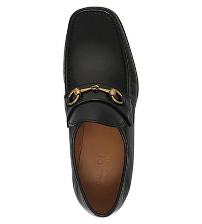 Shop Gucci Vegas Leather Loafers In Black