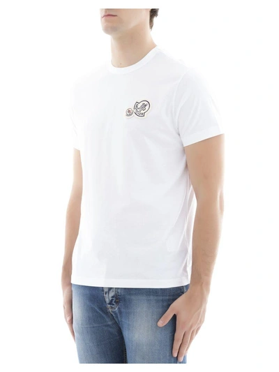 Shop Moncler White Cotton T-shirt