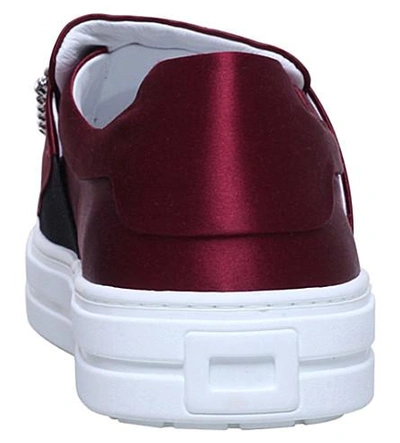 Shop Roger Vivier Sneaky Viv Silk Sneakers In Wine