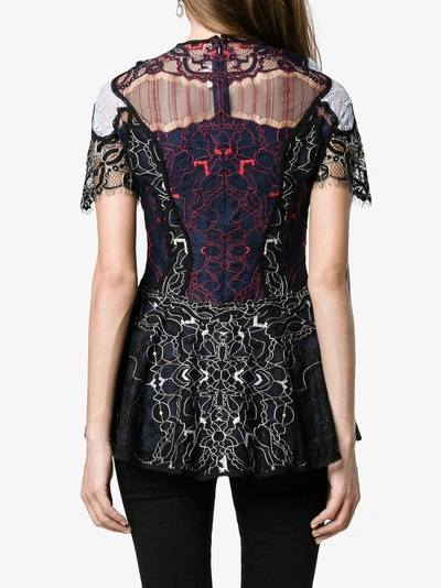 Shop Jonathan Simkhai Peplum Lace Embroidered Top In Black