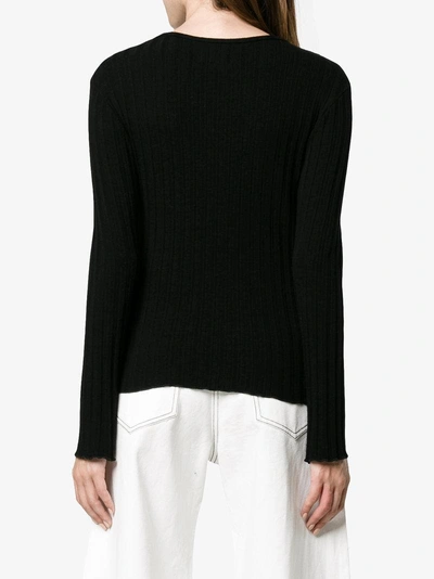 Shop Simon Miller Devola Crew Neck Ribbed Top In Black