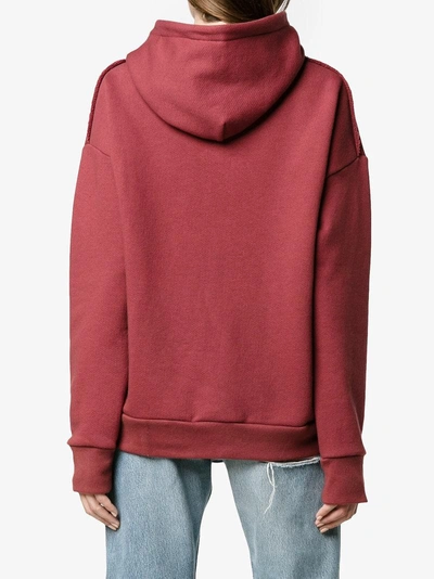 Shop Simon Miller Boise Frayed Seam Hoodie In Red