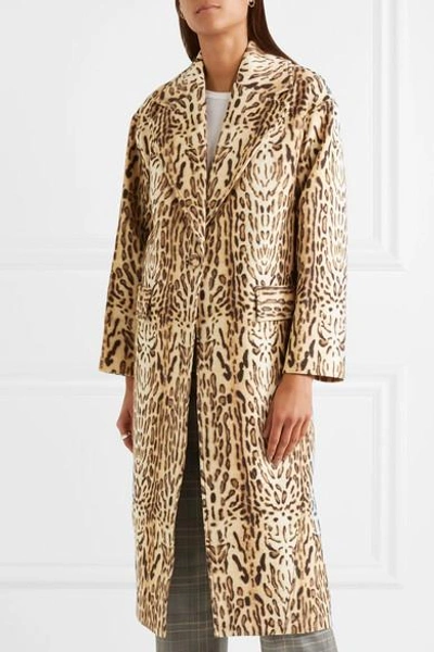 Shop Adam Lippes Leopard-print Wool-gabardine Coat